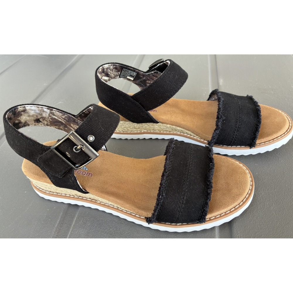 Skechers Bobs Desert Kiss Adobe Princess Sandals Women's Size 7 Black Shoes